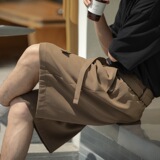 休闲短裤男夏季新款中裤腰部打褶西裤潮牌宽松MK2422-P40控65，男装休闲裤，电商A362