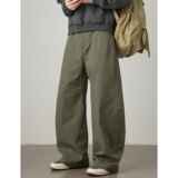 拼接弯刀休闲裤男秋季款复古打褶潮牌宽松直筒长MK2460-P54控78，男装休闲裤，电商A362