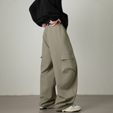 休闲裤男秋季款杠条拼接廓形弯刀裤潮牌运动宽松MK2450-P55控88，男装休闲裤，电商A362