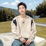 廓形圆领卫衣男秋款380g重磅潮牌质感刺绣套头衫MW3990-P50控78，男装卫衣，电商A362