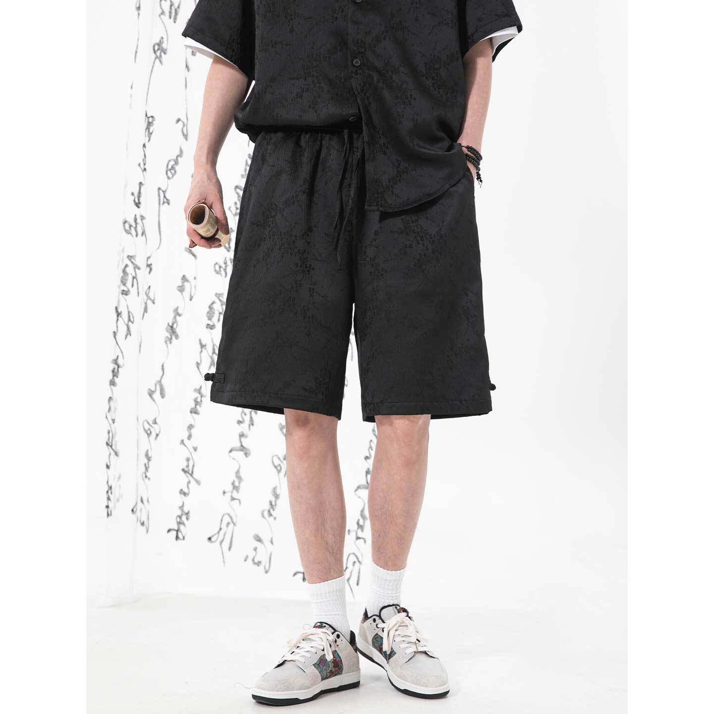 短裤男夏季新款盘扣开衩透气宽松休闲五分裤子OK2701-P38控68,男装休闲裤,电商A362
