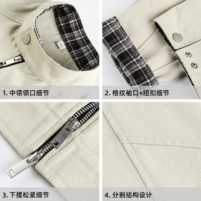 哈灵顿夹克男秋季新款立领宽松短宽廓形潮牌休闲MJ6036-P90控148,男装夹克,电商A362