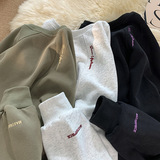 复古插肩袖圆领卫衣秋冬新款潮牌字母刺绣宽松外套L3895-P44控78，男装卫衣，电商A362