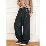 水洗牛仔裤男春季美式潮牌刺绣宽松直筒长裤ON2636-P60控98，男装牛仔裤，电商A362