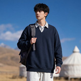 衬衫领卫衣男春季学院风翻领上衣短宽廓形外套OW8031-P58控98，男装衬衫，电商A362