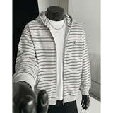 开衫连帽卫衣男款春季美式潮牌刺绣短宽休闲外套OW8026-P73控128，女装短外套，电商A362