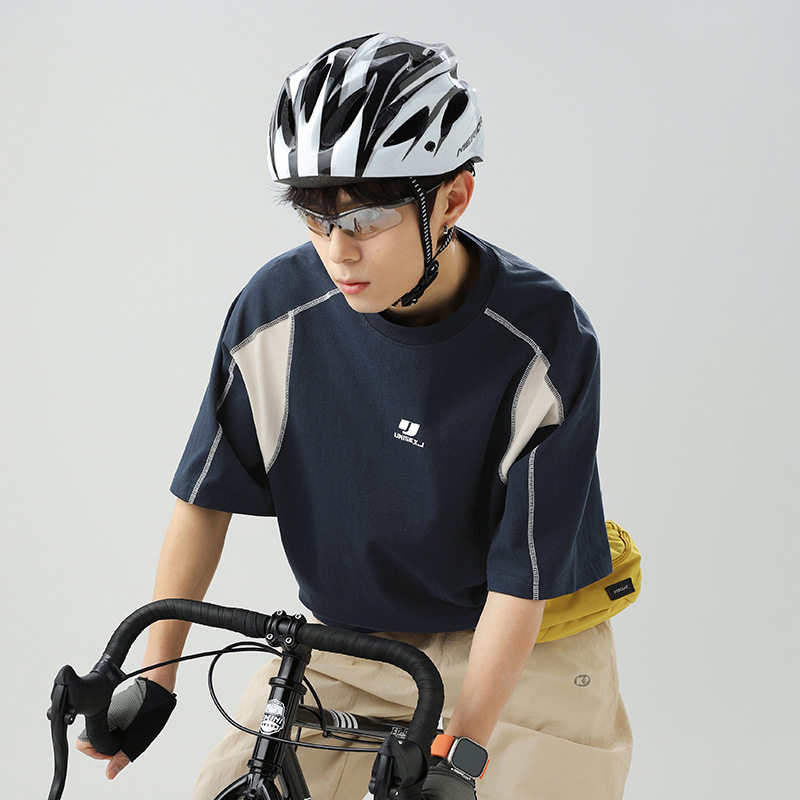 T恤男春夏新款美式情侣潮牌圆领刺绣体恤衫MT7159-P40控59，男装T恤，电商A362