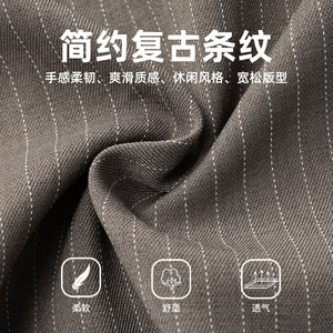 短裤男夏季款复古老钱打褶休闲五分裤简约宽松中裤OK2602-P40控75图片