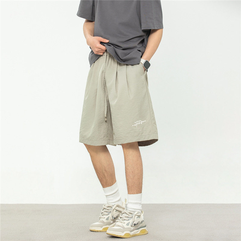 短裤男2026夏季新款复古美式字母绣花运动五分裤MK2404-P30控49，男装休闲裤，电商A362