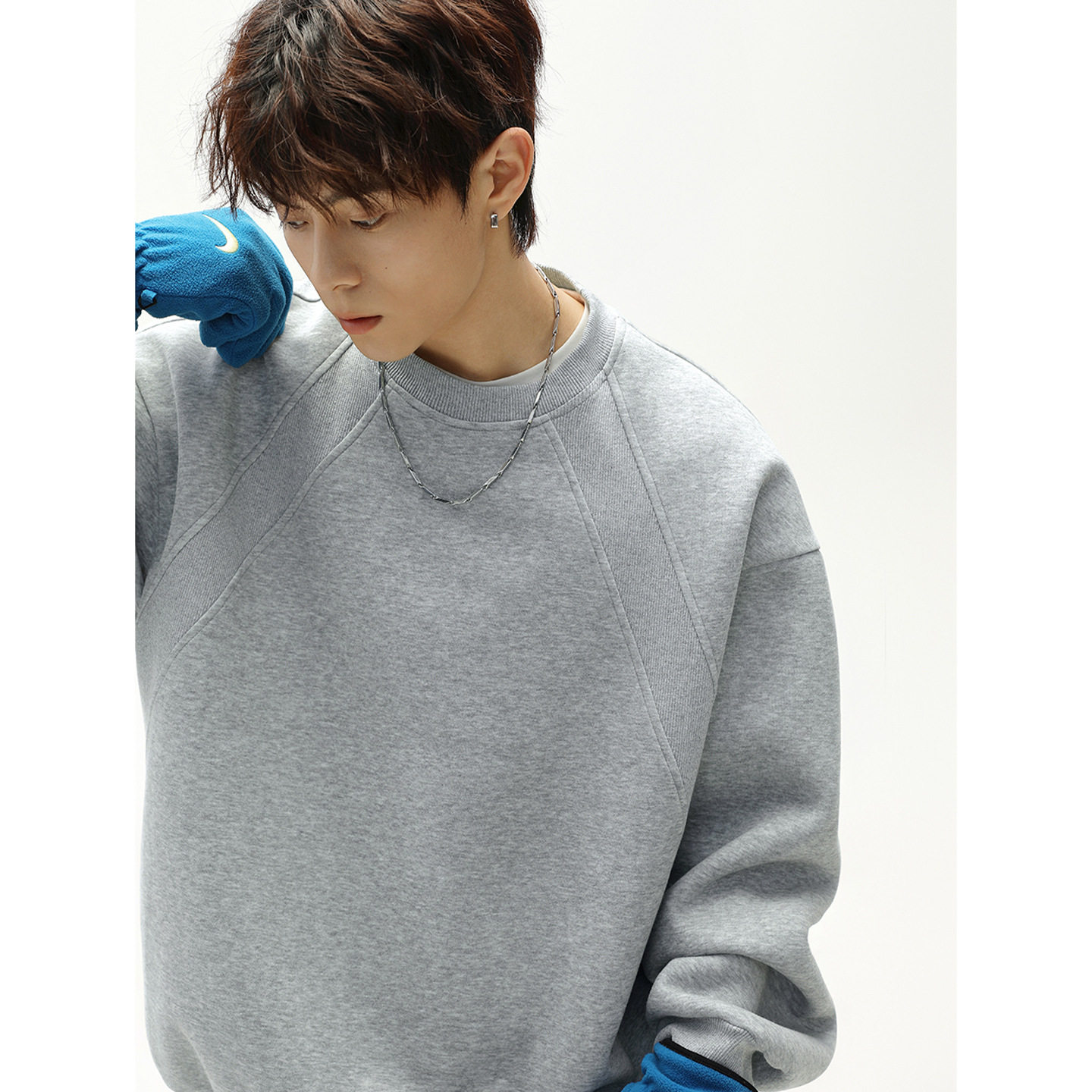 380克高品质新款拼接boxy版型美式复古休闲套头衫BMW3949-P40控68，男装卫衣，电商A362