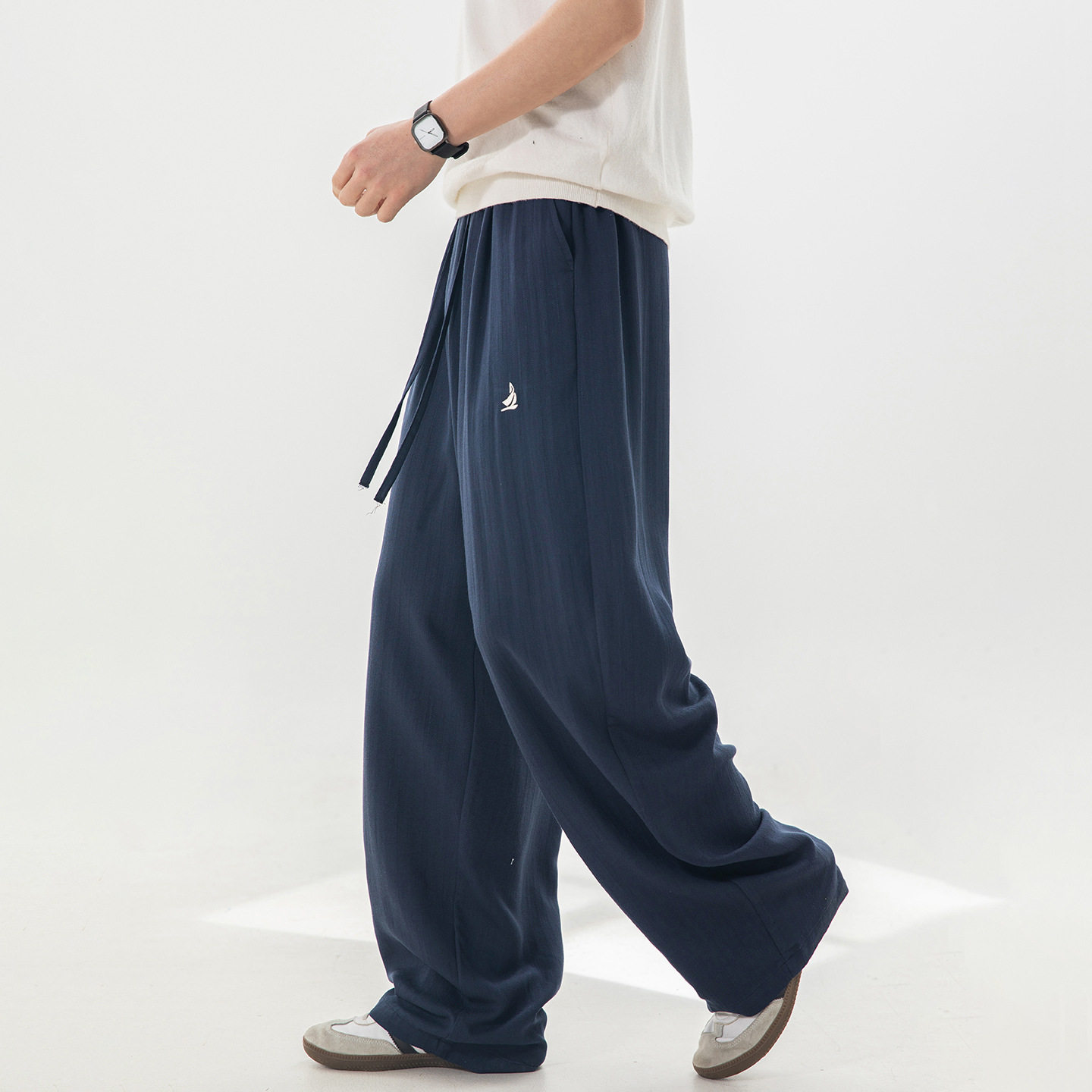 夏款仿亚麻凉爽透气直筒裤基础百搭质感长裤子OK2545-P40控68,男装休闲裤,电商A362