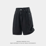 男春夏新款侧边分割设计美式复古宽松潮牌五分裤ON2691-P40控68，男装牛仔裤，电商A362