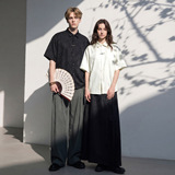 短袖衬衫男夏季风感金属一字扣休闲衬衣OC7289-P38控68，男装衬衫，电商A362