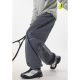男春款撞色交叉明线长裤子脚口可调宽松直筒裤OK2579-P45控78，男装休闲裤，电商A362
