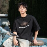 短袖T恤男夏款质感复古潮牌情侣休闲半袖体恤衫MT7185-P30控49，男装T恤，电商A362