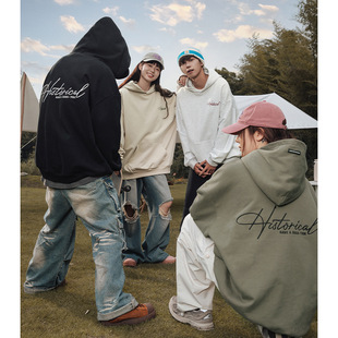 P51控88 宽松外套L3838 刺绣连帽卫衣女秋冬新款 潮牌质感情侣帽衫