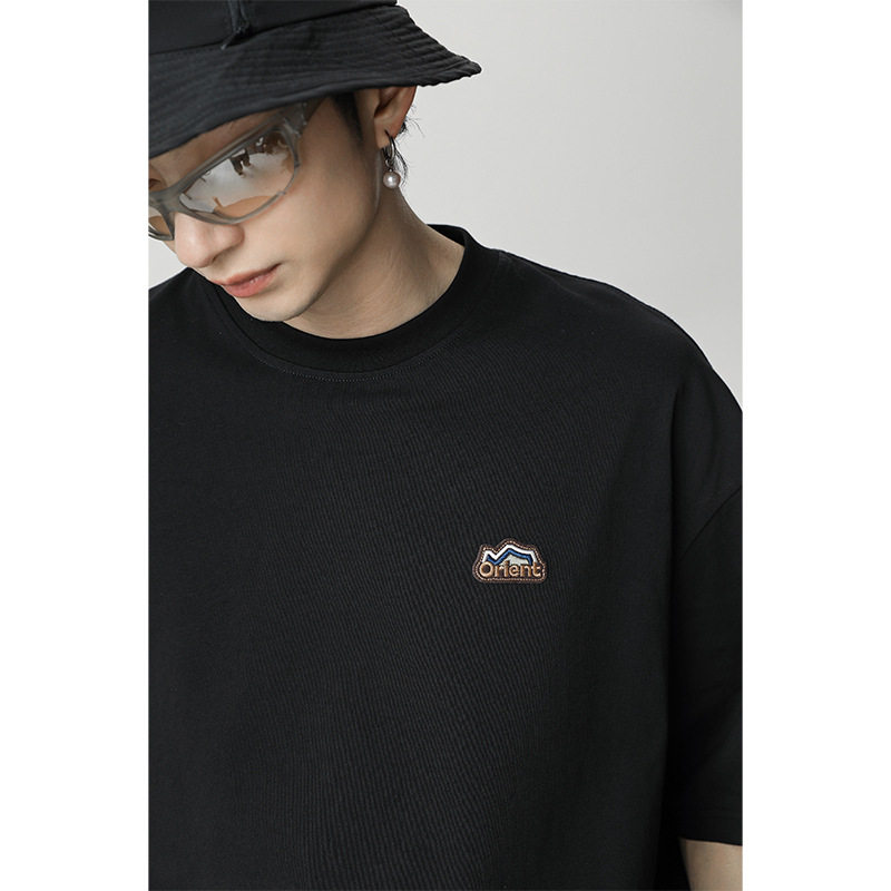 2026夏季新款纯棉宽松情侣半袖复古绣花体恤衫MT7145-P30控49，男装T恤，电商A362