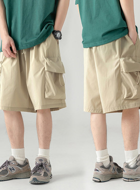 机能风大口袋工装短裤夏款户外潮牌宽松五分裤子K2189-P40控68