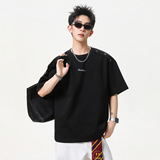 T恤男夏季款肩部活页纽扣字母绣花半袖体恤OT7296-P35控65，男装T恤，电商A362