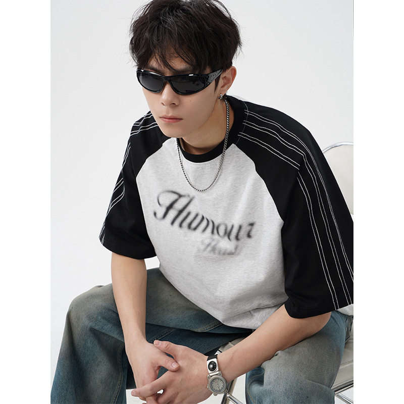 短袖T恤男夏季新款模糊网点印花情侣半袖MT7174-P38控65，男装T恤，电商A362