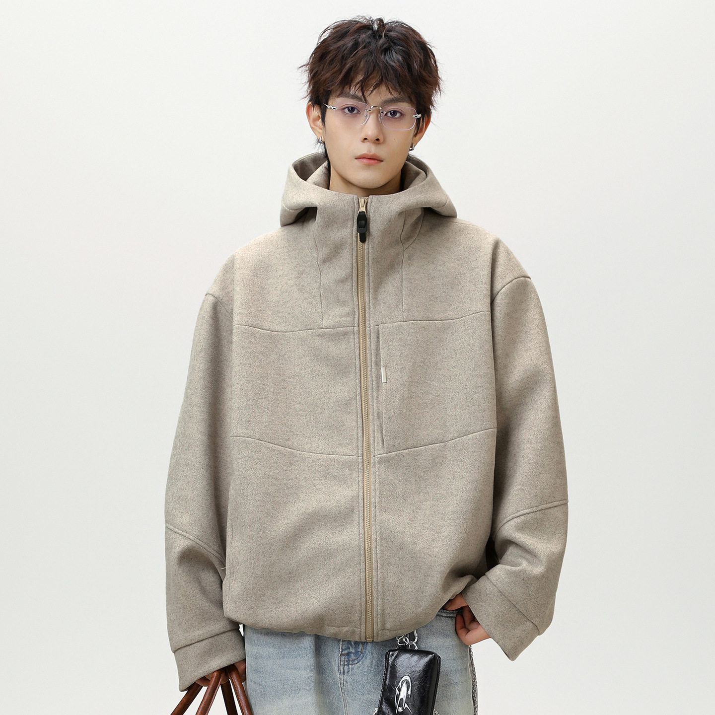 夹克男秋冬新款短宽廓形加厚保暖通勤潮牌休闲MJ6037-P90控148,男装夹克,电商A362