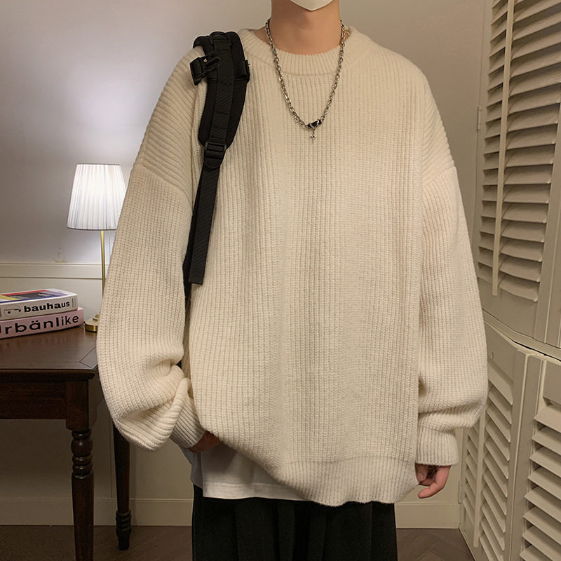 毛衣秋冬新款百搭情侣粗针肌理感重磅针织衫K4092-P45控68,男装针织衫/毛衣,电商A362