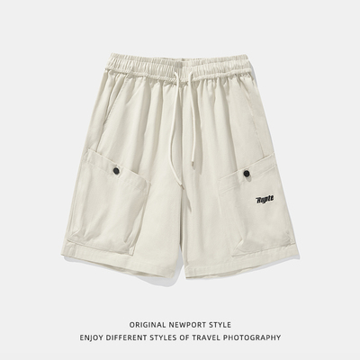 平铺字母刺绣设计日系复古户外宽松休闲五分裤MK2406-P44控68