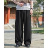 拼接休闲裤男春夏款双打褶设计垂感宽松长裤子OK2698-40控75，男装休闲裤，电商A362