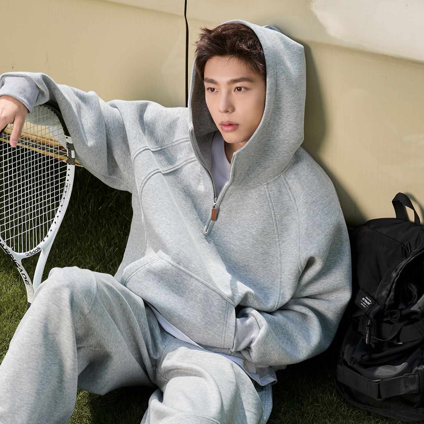 重磅半拉链连帽卫衣男秋季立领帽衫短宽休闲MW3964-P70控108，男装卫衣，电商A362