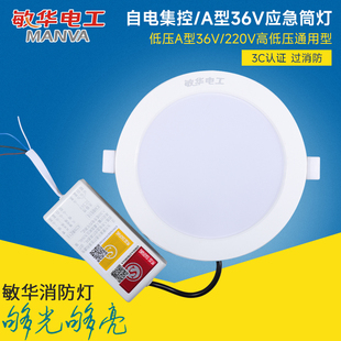 敏华消防应急筒灯A型36V 220V通用款消防应急灯 停电应急照明灯