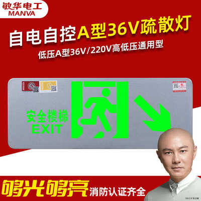 敏华消防安全出口指示牌应急灯二合一标识牌消防疏散指示灯标志牌