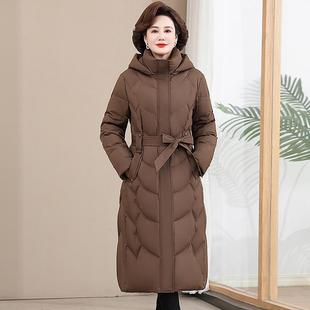 时尚气质中青年加厚白鸭绒外套洋气中年妈妈中长款羽绒服女大码冬