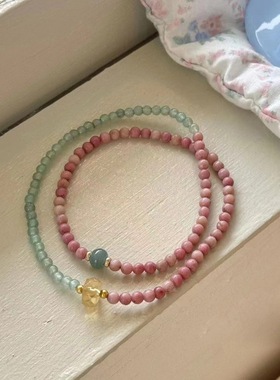 国风青果豆蔻天然石手工串珠新中式复古手串女古风小众招财手链