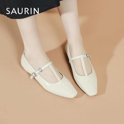 索兰小香风通勤低跟玛丽珍单鞋
