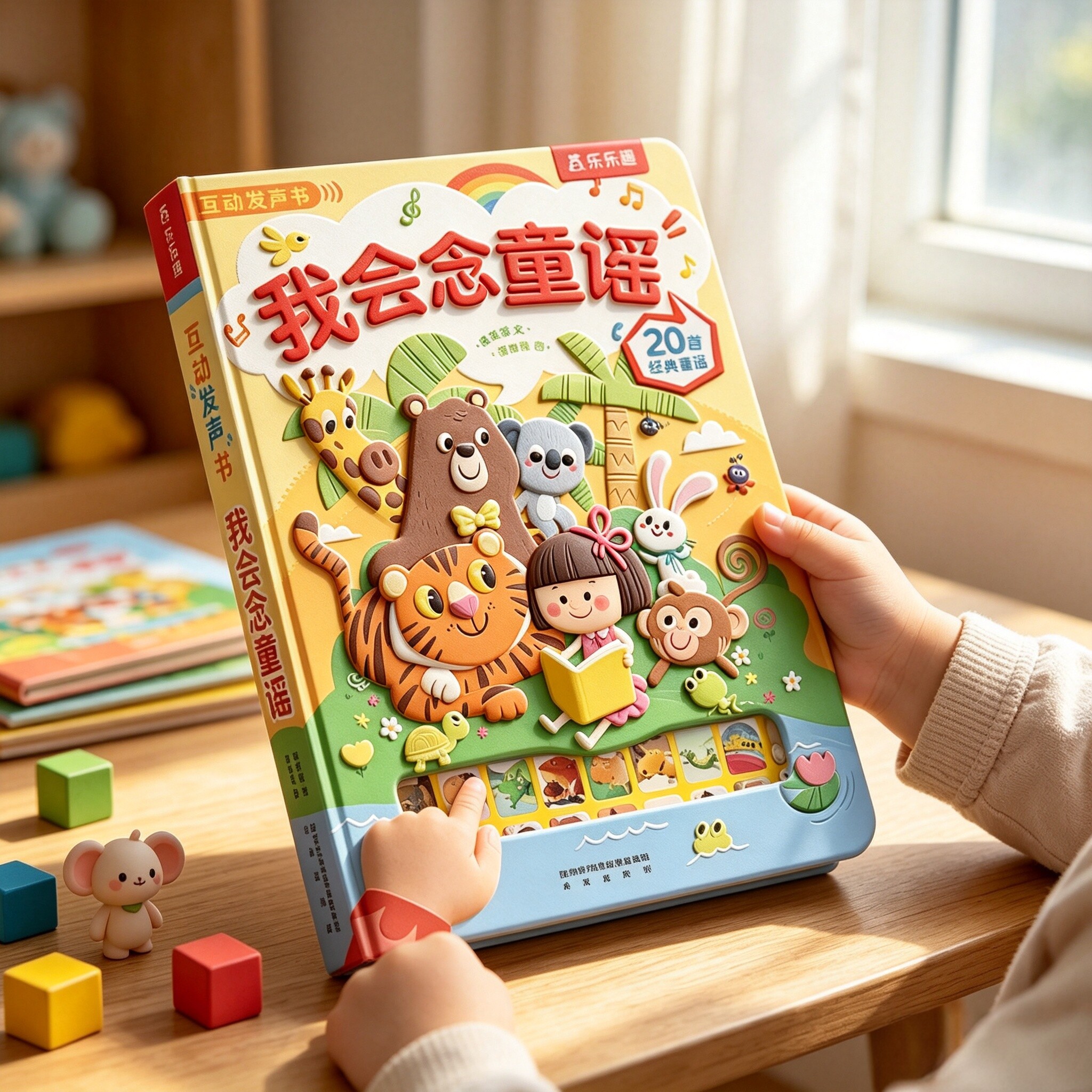 发声书我会唱英文儿歌宝宝0-6岁绘本英语早教启蒙幼儿手指触摸点读有声读物念童谣读古诗弟子规英文单词早教启蒙童谣读物国学经典