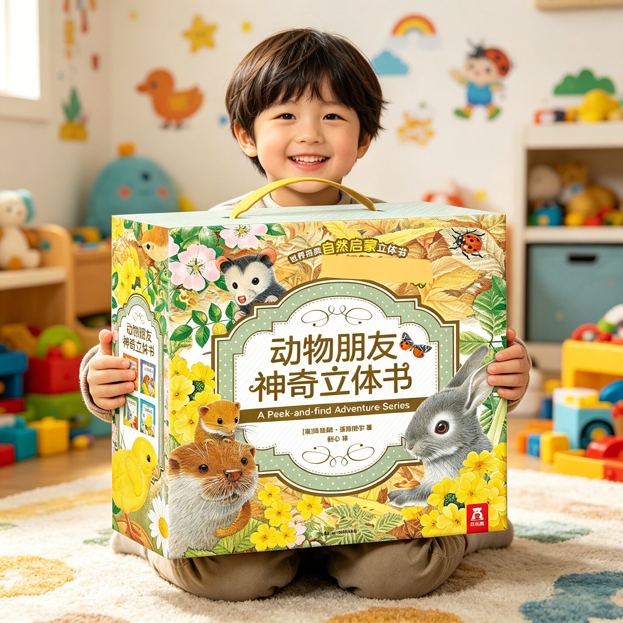 乐乐趣神奇3d立体书宝宝儿童节新年礼物生日周岁0-6岁婴幼儿动物朋友园早教男女孩启蒙机关玩具蒙氏益智送礼翻翻书触摸推拉书绘本