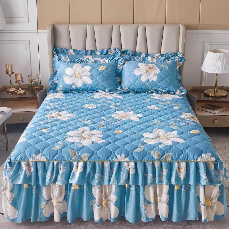 夹棉床裙三件套床罩单件加棉床群加厚床套床单席梦思防滑保护套新,床上用品,床裙,淘宝优惠券,粉丝福利购,淘宝优惠卷