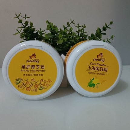 皮皮狗儿童玉米爽身粉140g新生婴儿柔护痱子粉婴幼儿宝宝舒适清凉