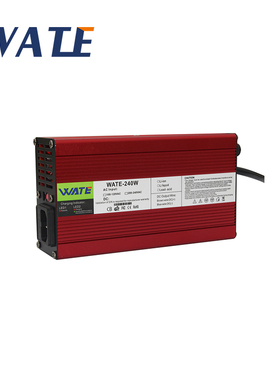 25.2V6A 7A 8A充电器 6S 24V锂电池适用 红色铝壳带风扇 接头可选