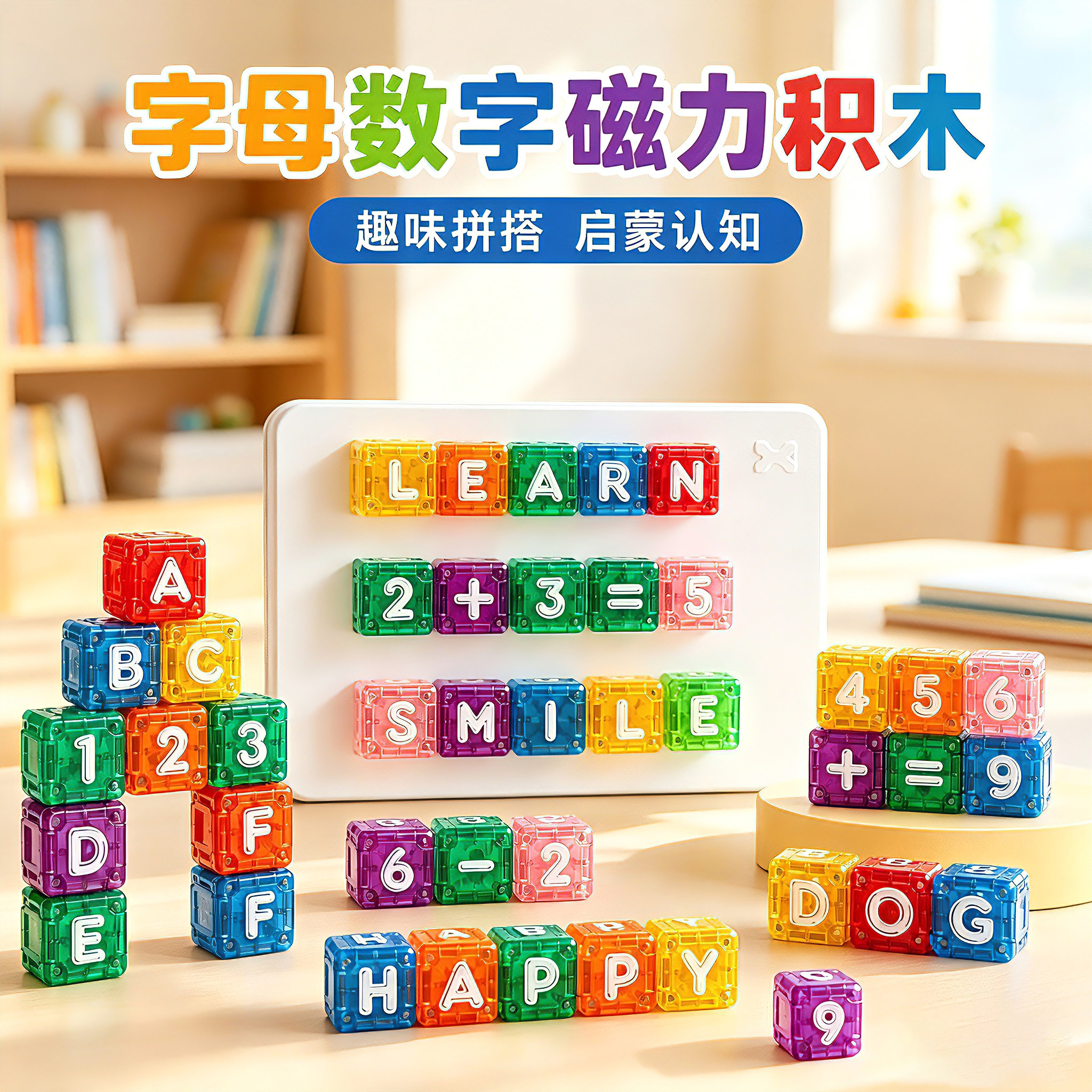 便携式数感字母数字磁力积木方块