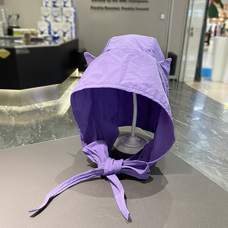 小恶魔绑带速干防晒遮阳帽女薄款