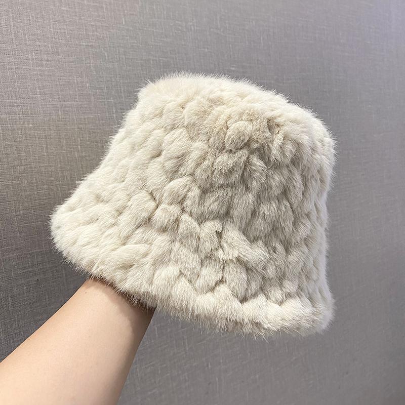 加厚保暖毛绒水桶帽女冬季显脸小