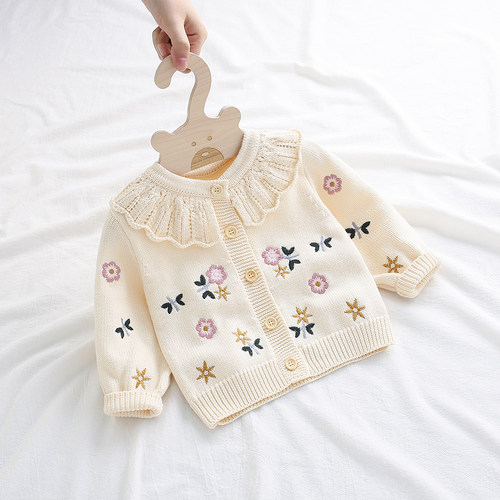 女宝宝小外套针织纯棉婴儿春装