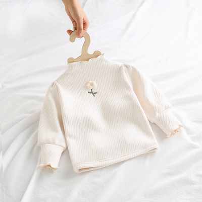 女童打底衫加绒上衣半高领