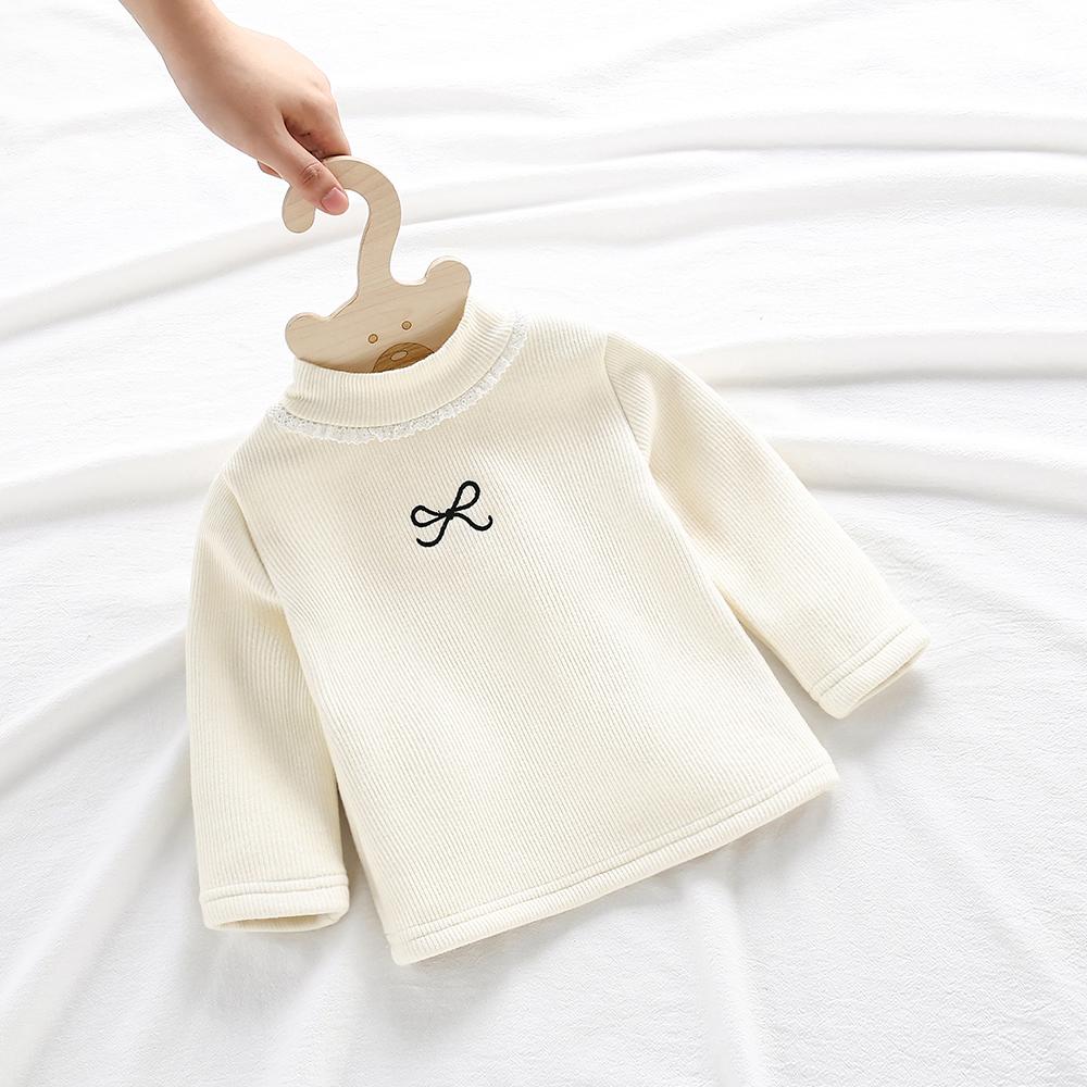 儿童半高领加绒保暖T恤