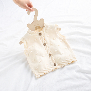 2026春秋装女宝宝百搭婴儿0-3岁开衫纯棉女童针织毛衣马甲外套