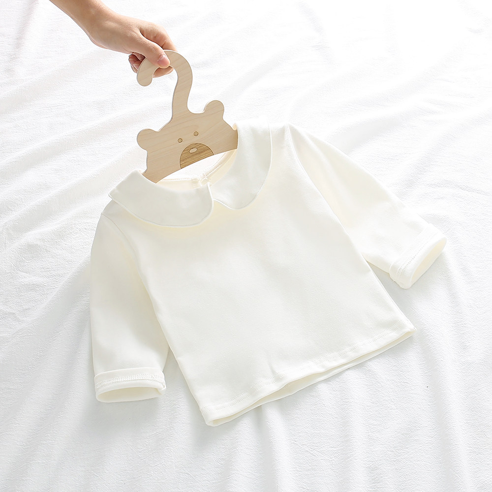婴幼儿t恤2025春秋儿童娃娃领白色打底衫女童百搭长袖女宝宝上衣,童装/婴儿装/亲子装,T恤,淘宝优惠券,粉丝福利购,淘宝优惠卷