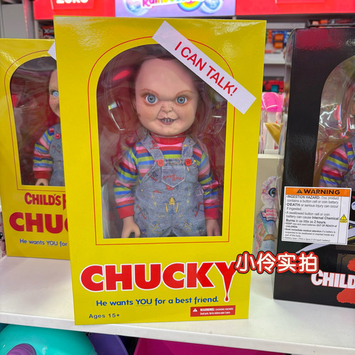 mezco蚂蚁15寸鬼娃回魂鬼娃恰奇chucky人偶模型布衣植发可动发声