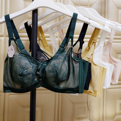 法式软钢圈燕窝大胸显小美胸蕾丝