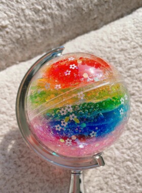 地球仪摆件玻璃心碎碎冰史莱姆颜值仙气晕染不粘手纯手工